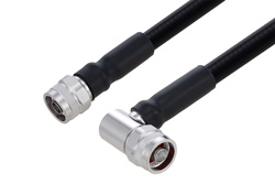 Fire Rated N Male to N Male Right Angle Low PIM Cable Using SPF-500 Coax Using Times Microwave Parts