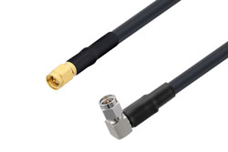 SMA Male to SMA Male Right Angle Low Loss Cable 24 Inch Length Using LMR-240 Coax