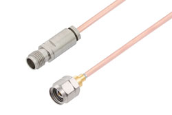 2.4mm Female to 2.4mm Male Cable Using RG405 Coax In 60 Inch Length