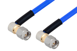 SMA Male Right Angle to SMA Male Right Angle Cable 100 cm Length Using PE-141FLEX Coax, RoHS