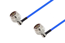 N Male Right Angle to N Male Right Angle Cable 100 cm Length Using PE-141FLEX Coax, RoHS