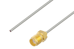 Pigtail Test Probe Cable SMA Female to Straight Cut Lead 3 Inch Length Using PE-SR047TN, RoHS