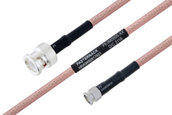 MIL-DTL-17 BNC Male to SMA Male Cable 12 Inch Length Using M17/60-RG142 Coax