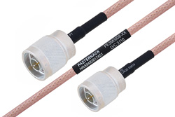 MIL-DTL-17 N Male to N Male Cable 72 Inch Length Using M17/60-RG142 Coax