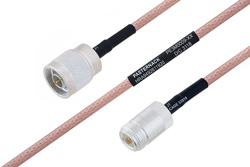MIL-DTL-17 N Male to N Female Cable 12 Inch Length Using M17/60-RG142 Coax