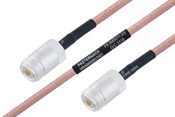 MIL-DTL-17 N Female to N Female Cable 100 cm Length Using M17/60-RG142 Coax
