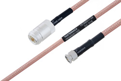 MIL-DTL-17 N Female to SMA Male Cable 100 cm Length Using M17/60-RG142 Coax