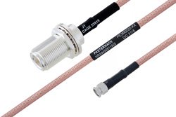MIL-DTL-17 N Female Bulkhead to SMA Male Cable Using M17/60-RG142 Coax