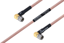 MIL-DTL-17 SMA Male Right Angle to SMA Male Right Angle Cable 48 Inch Length Using M17/60-RG142 Coax