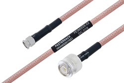 MIL-DTL-17 SMA Male to TNC Male Cable 200 cm Length Using M17/60-RG142 Coax