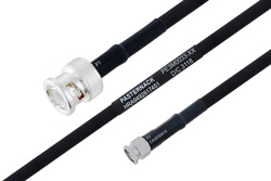MIL-DTL-17 BNC Male to SMA Male Cable 100 cm Length Using M17/84-RG223 Coax