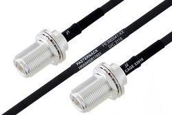 MIL-DTL-17 N Female Bulkhead to N Female Bulkhead Cable 100 cm Length Using M17/84-RG223 Coax