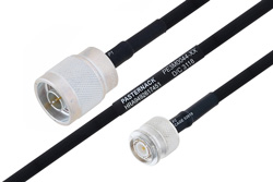 MIL-DTL-17 N Male to TNC Male Cable 48 Inch Length Using M17/84-RG223 Coax