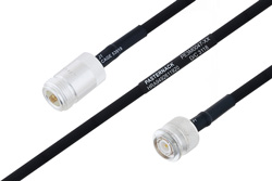 MIL-DTL-17 N Female to TNC Male Cable 18 Inch Length Using M17/84-RG223 Coax