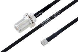 MIL-DTL-17 N Female Bulkhead to SMA Male Cable 48 Inch Length Using M17/84-RG223 Coax