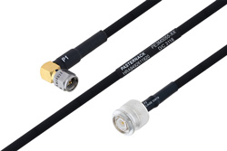 MIL-DTL-17 SMA Male Right Angle to TNC Male Cable 48 Inch Length Using M17/84-RG223 Coax