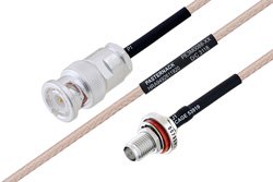 MIL-DTL-17 BNC Male to SMA Female Bulkhead Cable Using M17/113-RG316 Coax