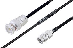 MIL-DTL-17 BNC Male to SMA Male Cable 100 cm Length Using M17/119-RG174 Coax
