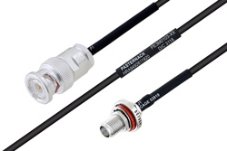 MIL-DTL-17 BNC Male to SMA Female Bulkhead Cable 24 Length Using M17/119-RG174 Coax