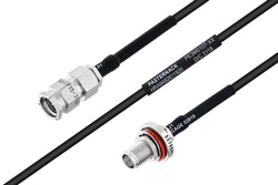 MIL-DTL-17 SMA Male to SMA Female Bulkhead Cable 30 Inch Length Using M17/119-RG174 Coax