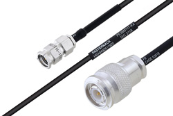 MIL-DTL-17 SMA Male to TNC Male Cable 12 Inch Length Using M17/119-RG174 Coax