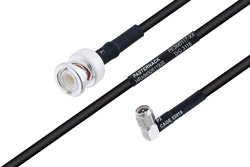 MIL-DTL-17 BNC Male to SMA Male Right Angle Cable Using M17/183-00001 Coax