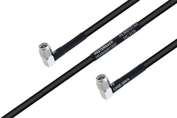 MIL-DTL-17 SMA Male Right Angle to SMA Male Right Angle Cable 48 Inch Length Using M17/183-00001 Coax