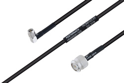 MIL-DTL-17 SMA Male Right Angle to TNC Male Cable 72 Inch Length Using M17/183-00001 Coax