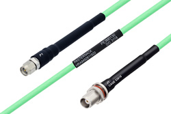 温度预处理型低损耗电缆组件，SMA公头转TNC穿墙式母头，使用PE-P142LL同轴电缆