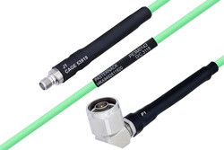 温度预处理型低损耗电缆组件，SMA母头转N型直角型公头，使用PE-P142LL同轴电缆