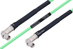 温度预处理型低损耗电缆组件，SMA直角型公头转SMA直角型公头，使用PE-P142LL同轴电缆