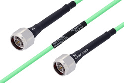 温度预处理型低损耗电缆组件，N型公头转N型公头，使用PE-P142LL同轴电缆