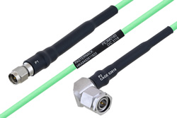 温度预处理型低损耗电缆组件，SMA公头转TNC直角型公头，使用PE-P160LL同轴电缆