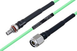 温度预处理型低损耗电缆组件，SMA穿墙式母头转TNC公头，使用PE-P160LL同轴电缆