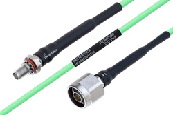 温度预处理型低损耗电缆组件，SMA穿墙式母头转N型公头，使用PE-P160LL同轴电缆