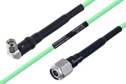 温度预处理型低损耗电缆组件，SMA直角型公头转TNC公头，使用PE-P160LL同轴电缆