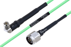 温度预处理型低损耗电缆组件，SMA直角型公头转N型公头，使用PE-P160LL同轴电缆