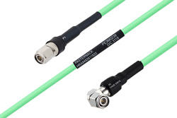 温度预处理型低损耗电缆组件，TNC公头转TNC直角型公头，使用PE-P300LL同轴电缆