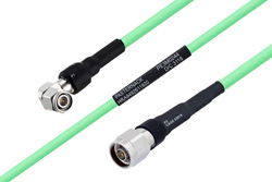 温度预处理型低损耗电缆组件，TNC直角型公头转N型公头，使用PE-P300LL同轴电缆