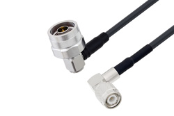 N Male Right Angle to TNC Male Right Angle Low Loss Cable 12 Inch Length Using LMR-195 Coax