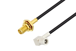 SMA Female Bulkhead to SMB Plug Right Angle Cable 200 cm Length Using PE-C100-LSZH Coax