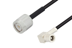 TNC Male to SMB Plug Right Angle Cable 24 Inch Length Using RG174 Coax