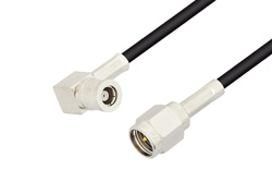 SMA Male to SMB Plug Right Angle Cable Using PE-C100-LSZH Coax
