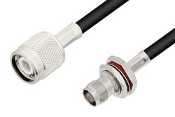 TNC Male to TNC Female Bulkhead Cable 36 Inch Length Using LMR-195 Coax