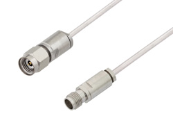 2.4mm Male to 2.4mm Female Cable 6 Inch Length Using PE-SR405AL Coax, LF Solder, RoHS