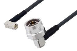 SMA Male Right Angle to N Male Right Angle Cable 200 cm Length Using LMR-195 Coax