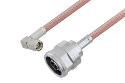 SMA Male Right Angle to N Male Cable 12 Inch Length Using RG142 Coax