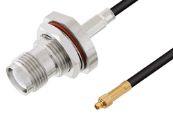 Reverse Polarity TNC Female Bulkhead to MMCX Plug Cable Using LMR-100 Coax