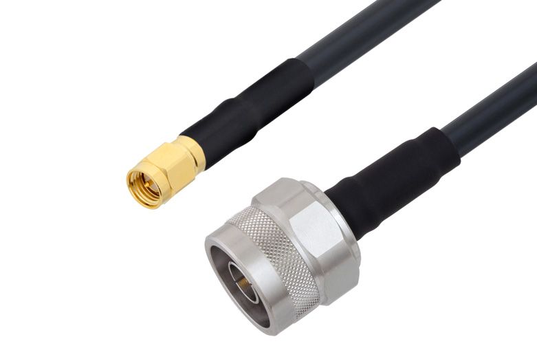 SMA Male to N Male Cable Using LMR-240 Coax with HeatShrink