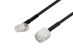 SMA Male Right Angle to TNC Male Cable 60 Inch Length Using LMR-100 Coax